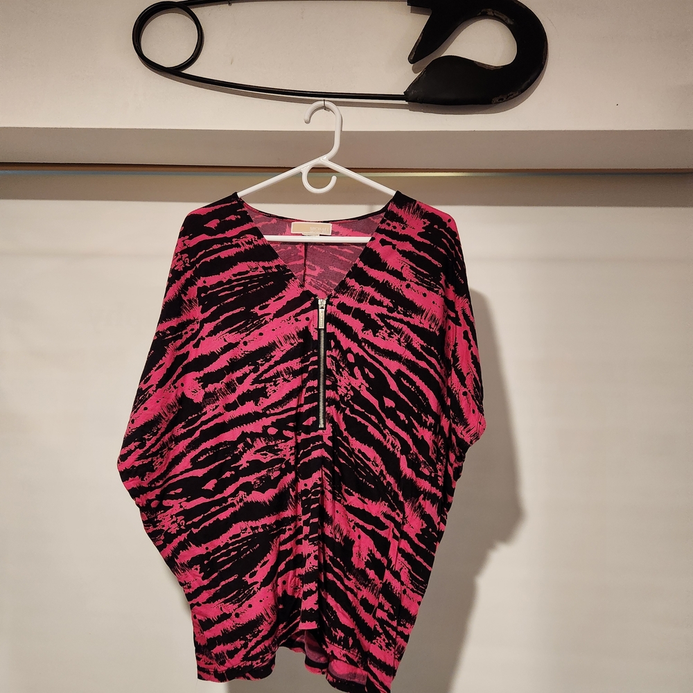 Pink and Blackmichael Kors Patterned Top